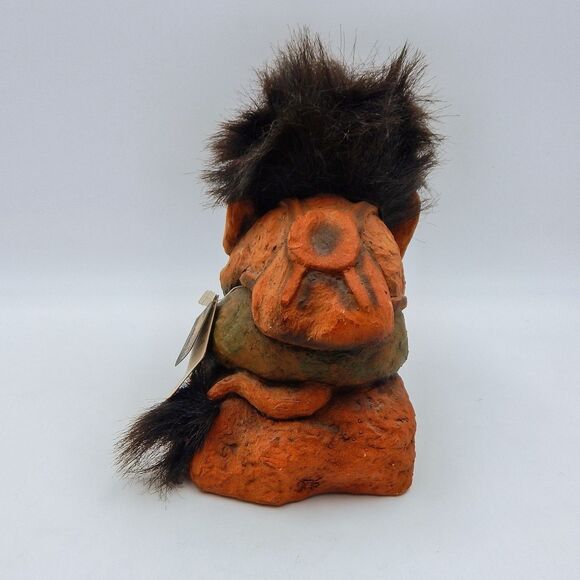 NyForm Troll Man On Rock Thinking #170 Norway Handmade 7 Inch Folk Art Disc - Picture 3 of 11